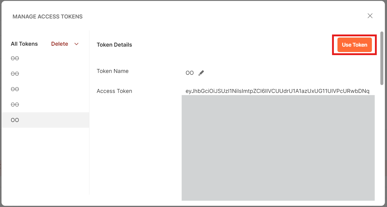 UAT Environment Use Token